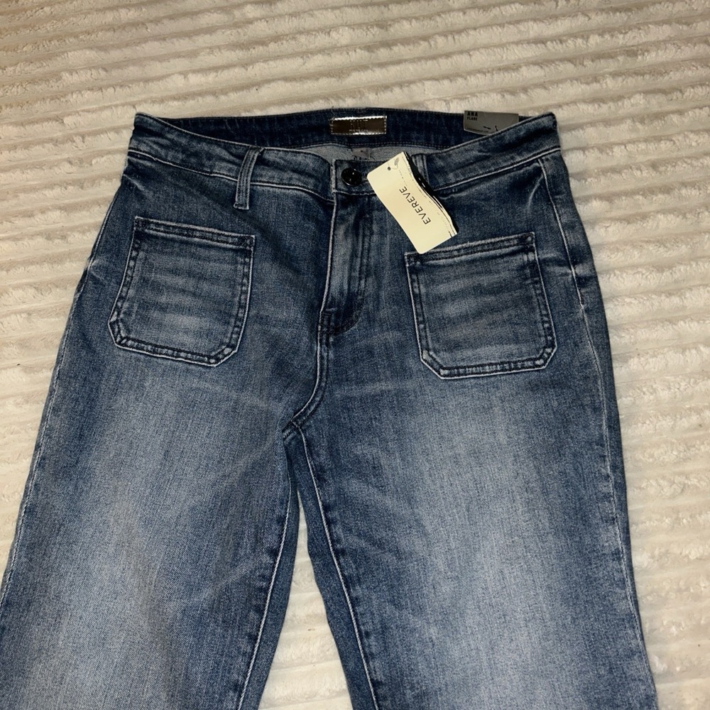 Kut from the Kloth Jeans Womens 8 Blue Ana Flare High Rise Fab Ab Smoothing Dark